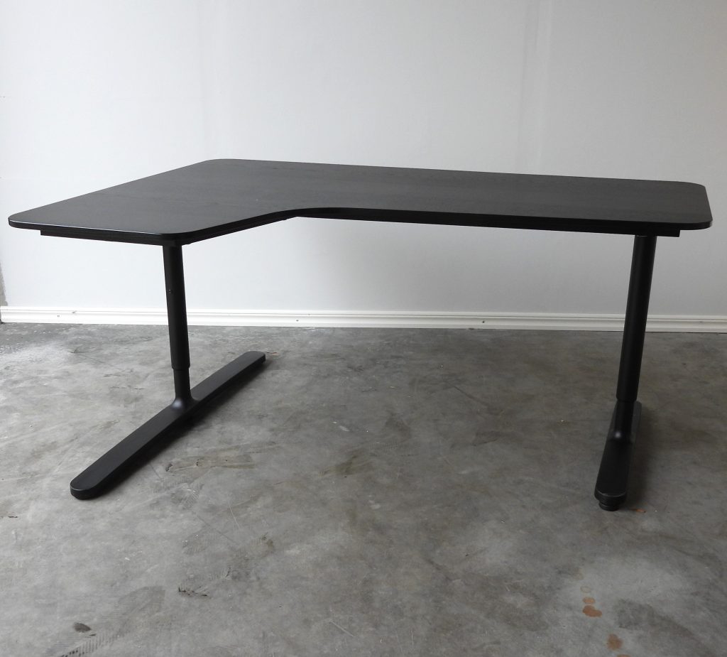 Svängt Skrivbord Ikea Bekant Svart 160Cm Vänster
