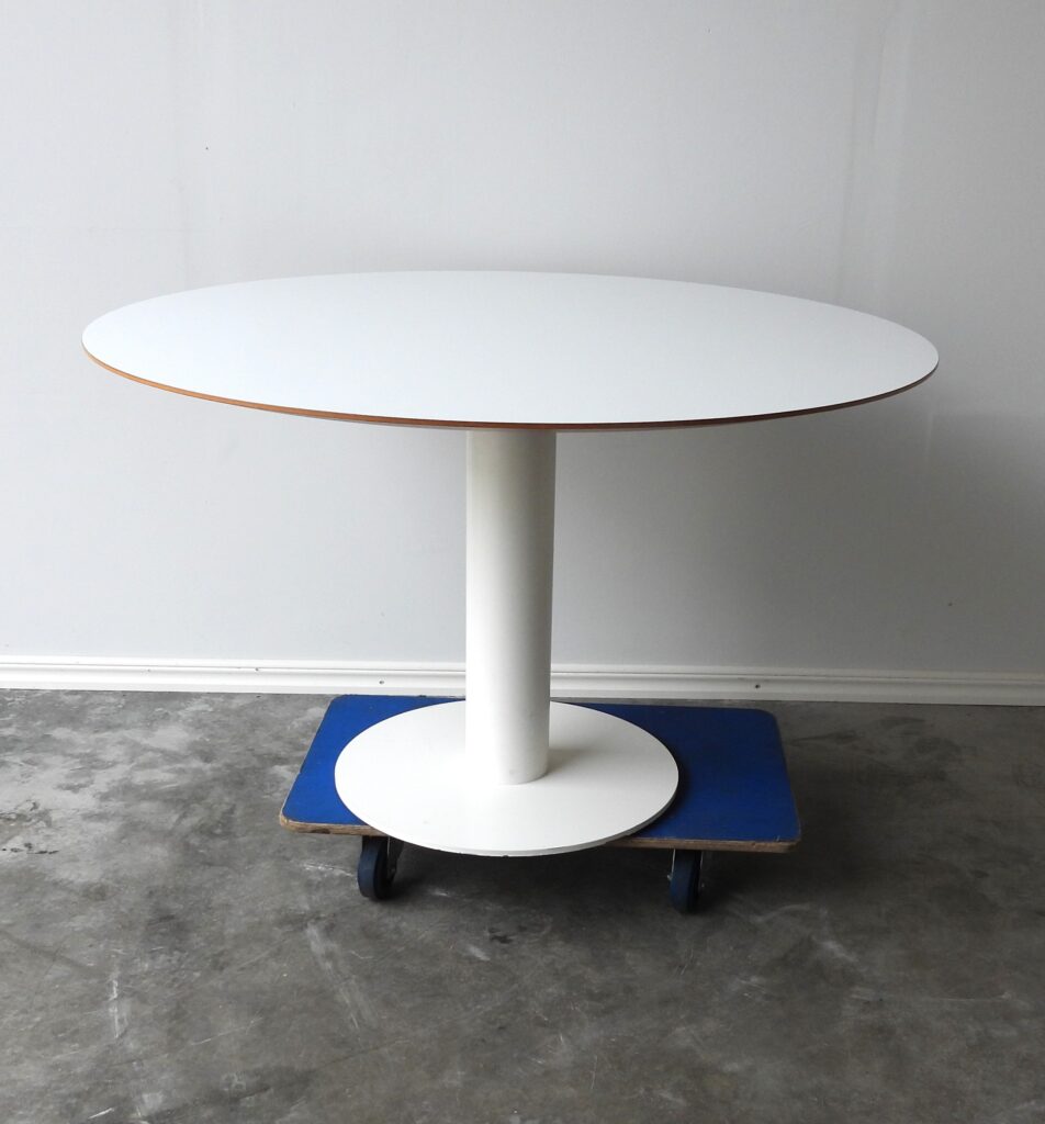 Runt Bord 120Cm Vitt/Vitt Fasad Kant