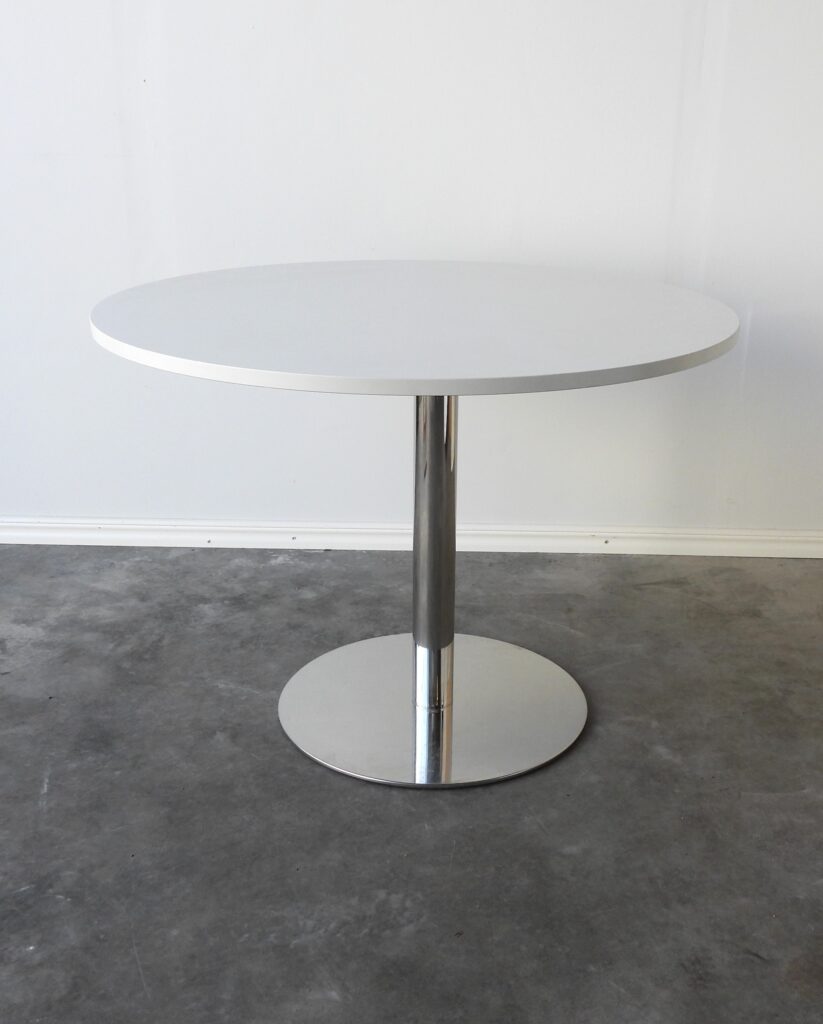 Runt Bord Martela Vitt/Krom 105Cm
