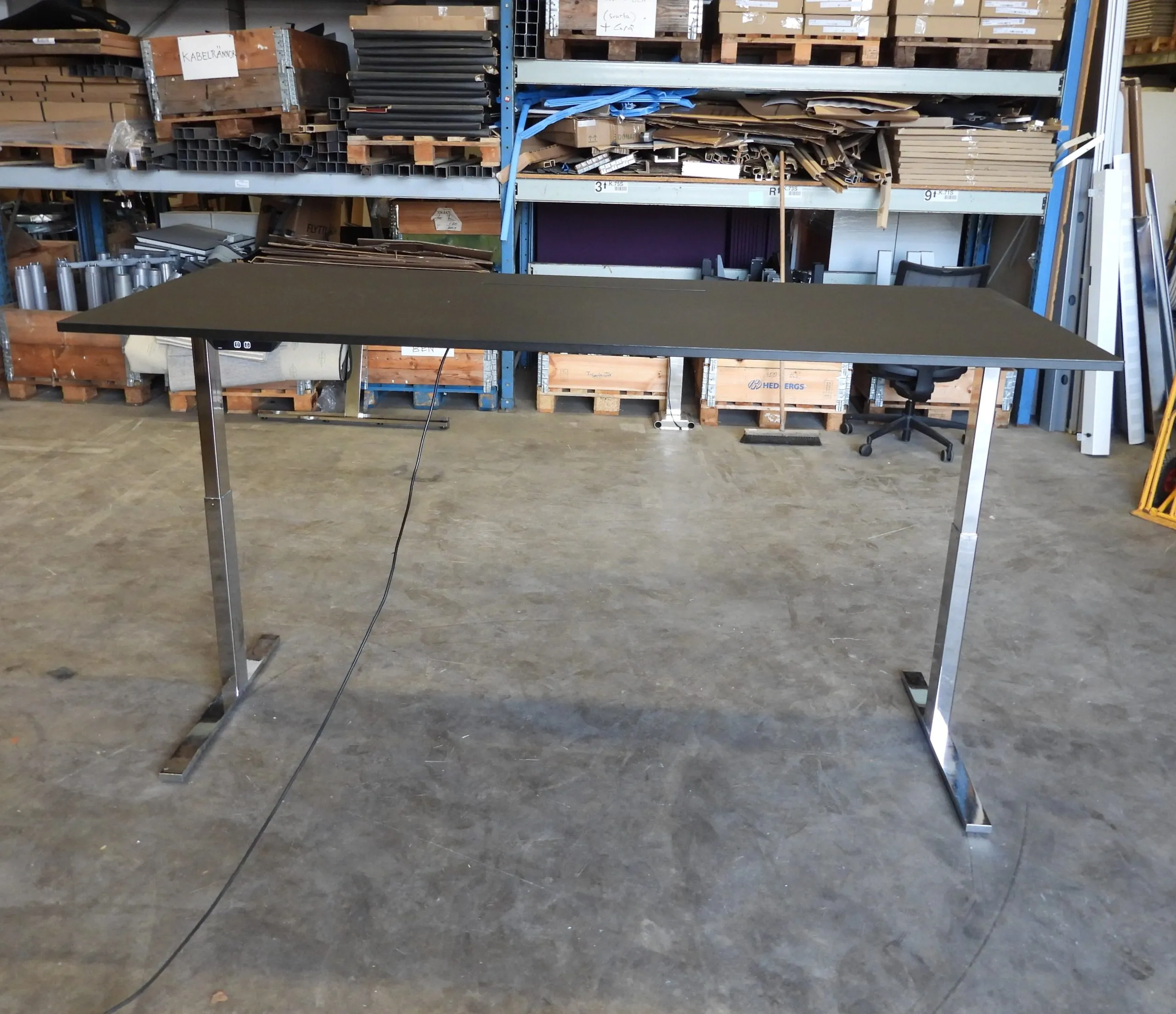 Skrivbord Horreds 220x90 Cm Svart/Krom