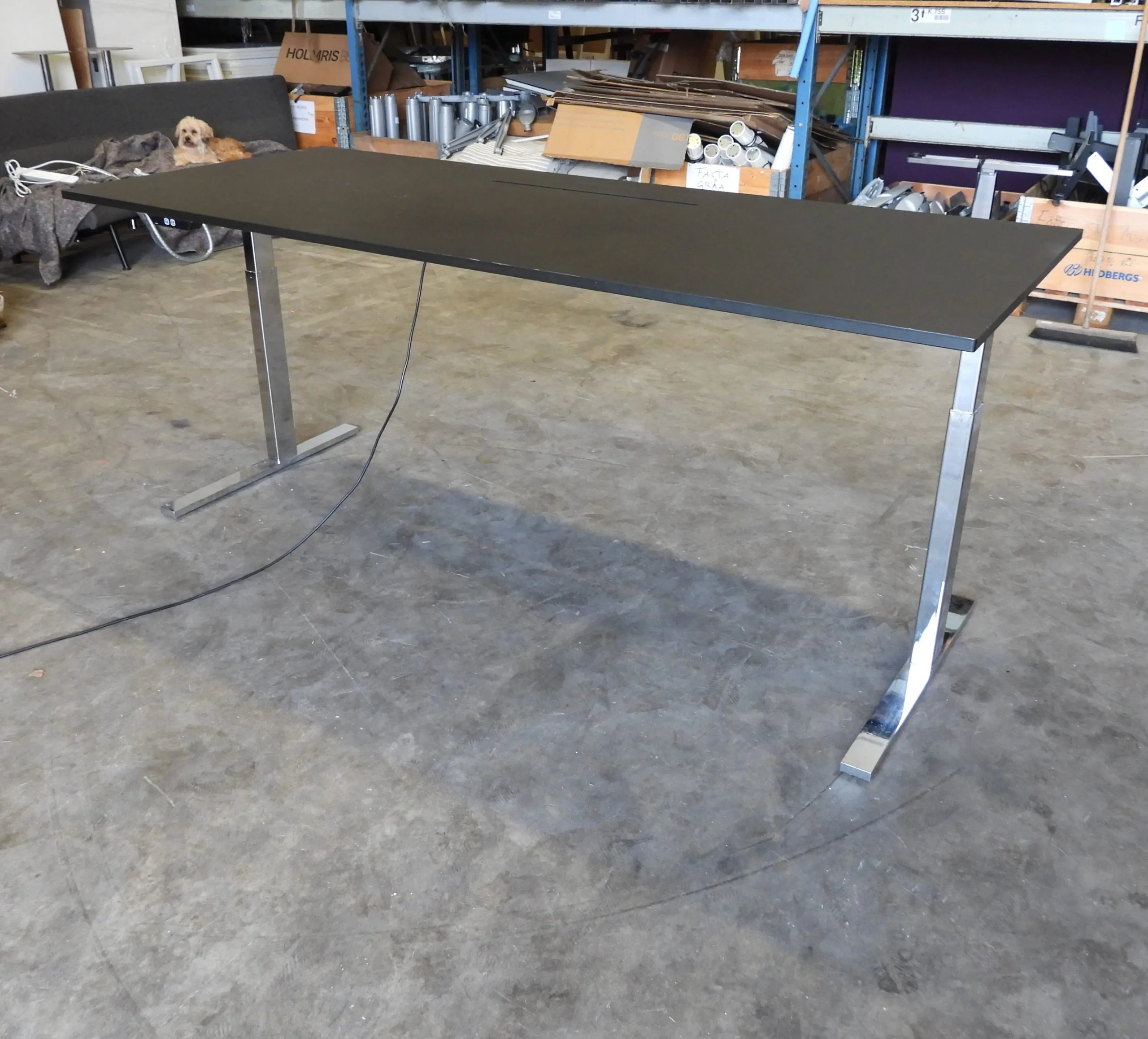 Skrivbord Horreds 220x90 Cm Svart/Krom