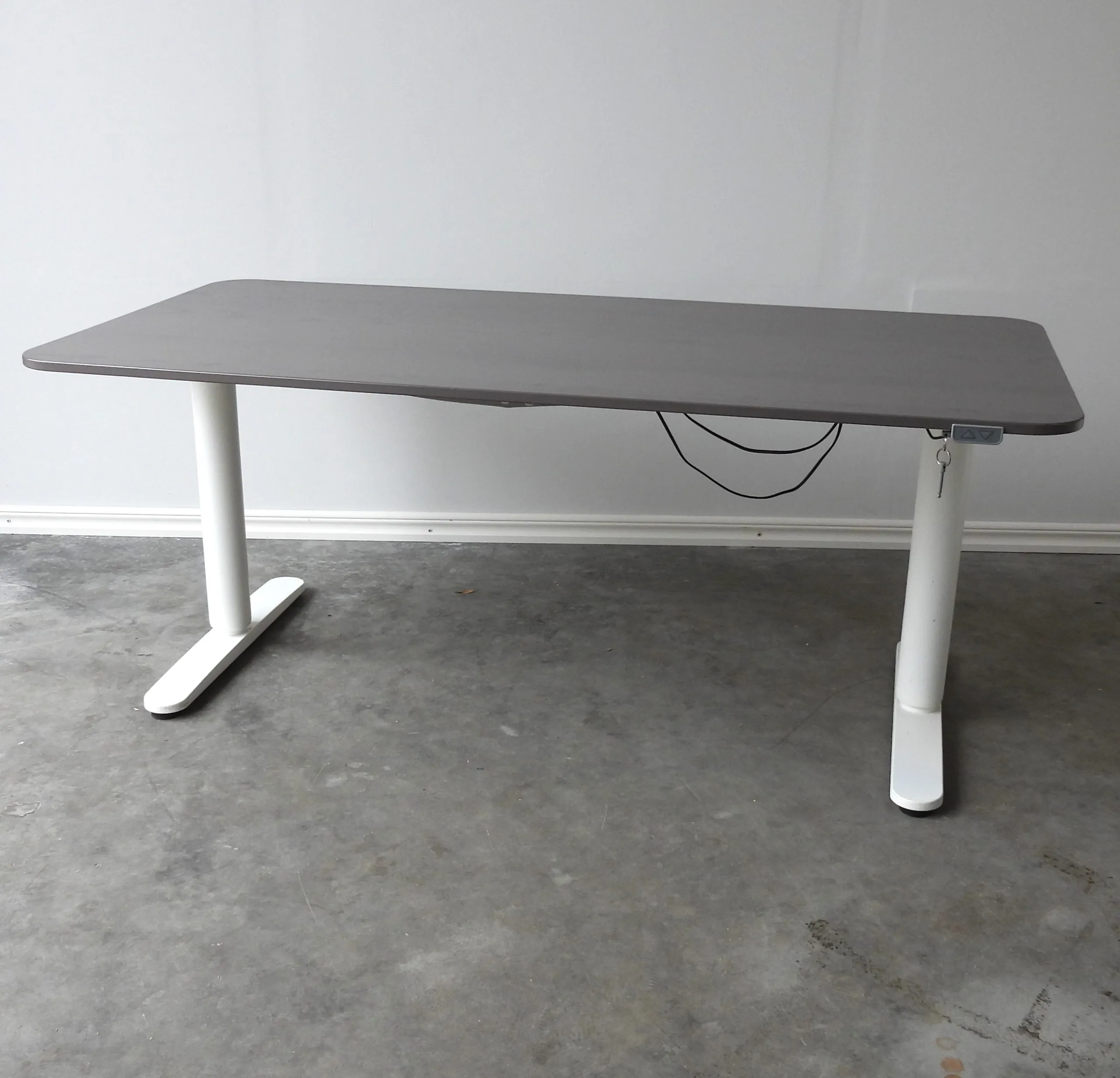 Skrivbord Höj- O Sänk Ikea Bekant 160x80 Brun/Grå/Vit