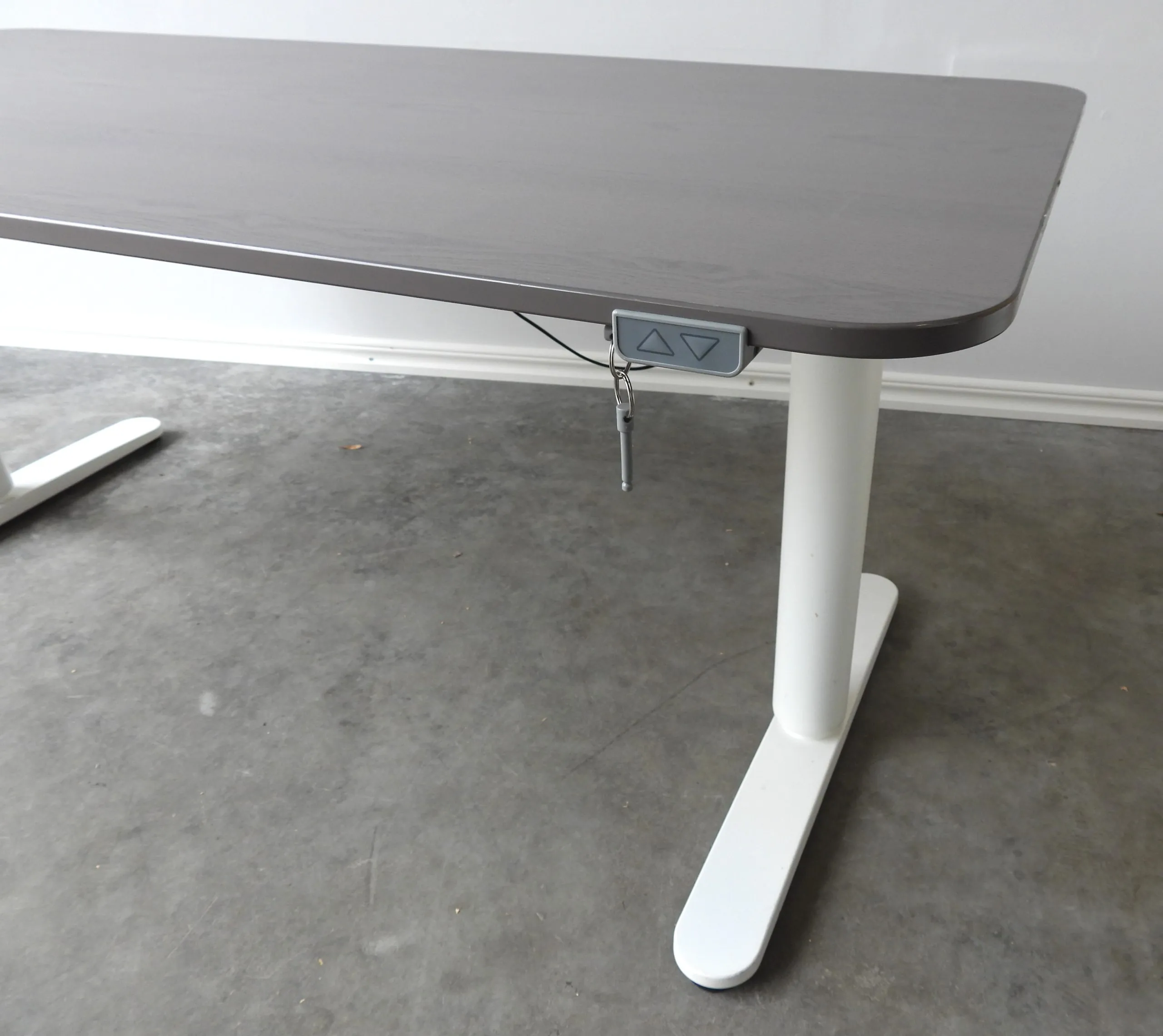 Skrivbord Höj- O Sänk Ikea Bekant 160x80 Brun/Grå/Vit