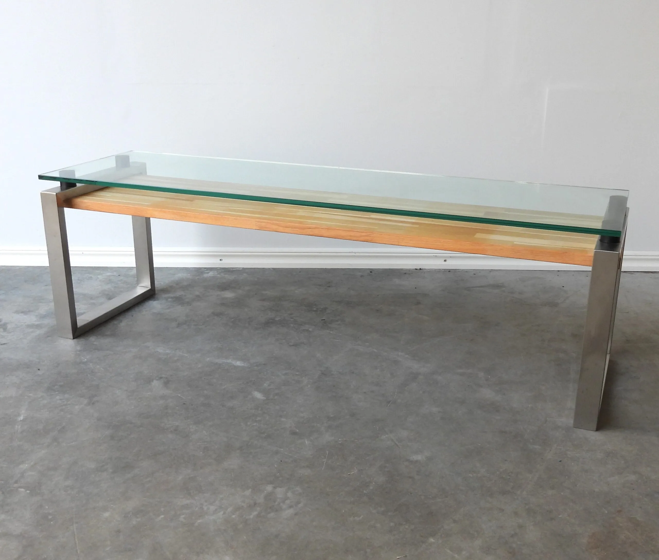 Soffbord Glas Ek 140x40Cm