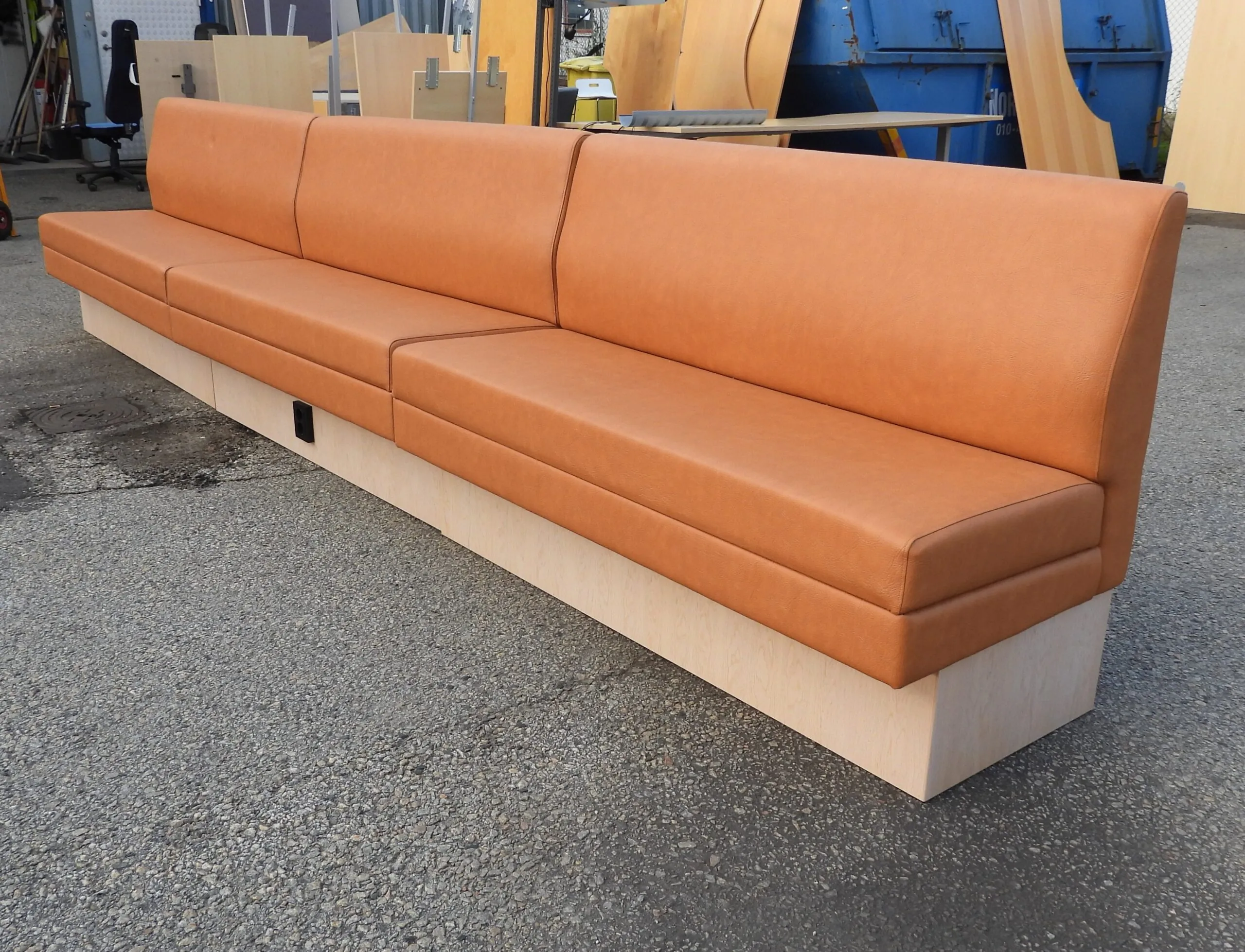 Soffa Vilax 430 Cm Brunt Läder