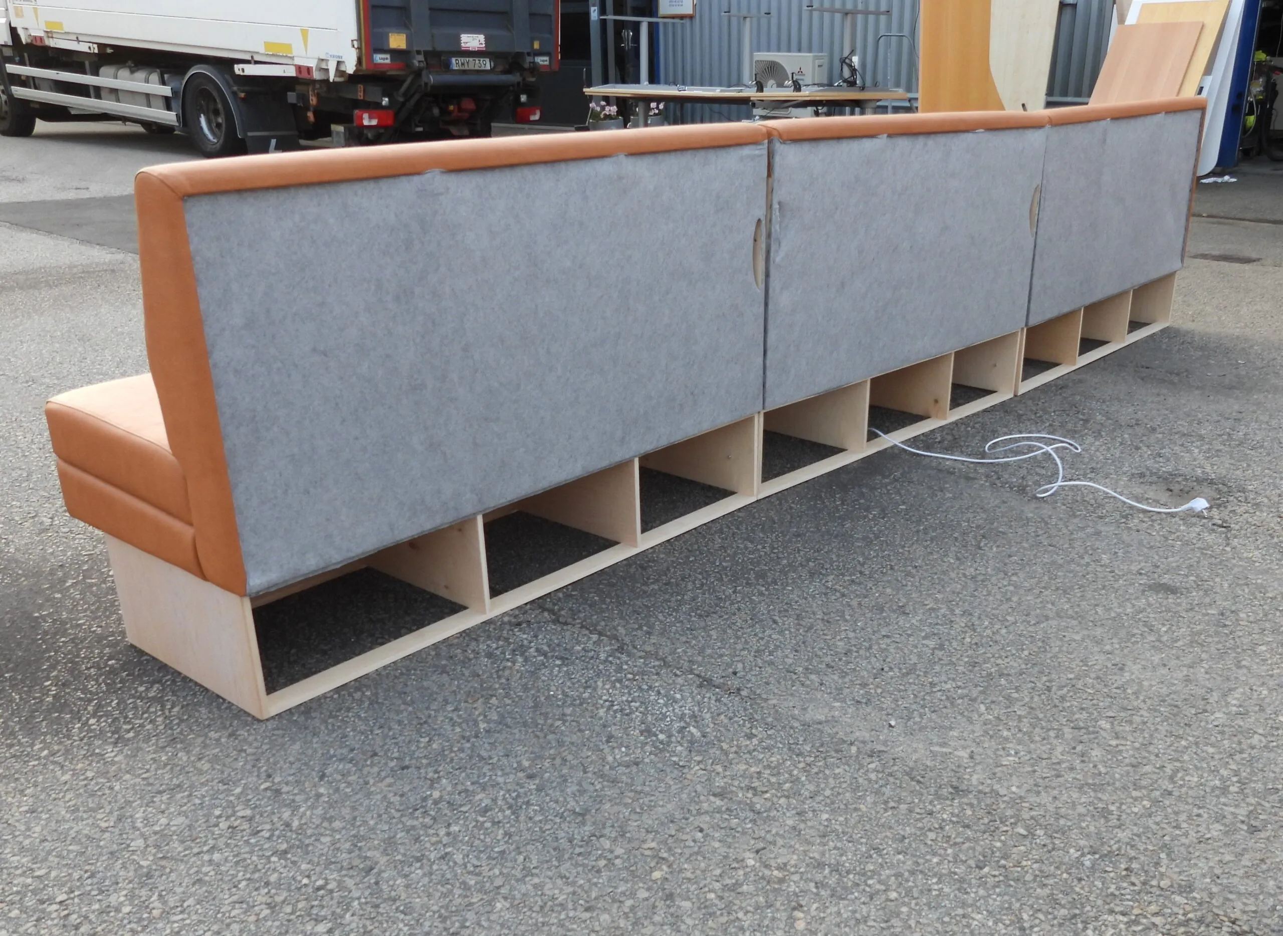 Soffa Vilax 430 Cm Brunt Läder