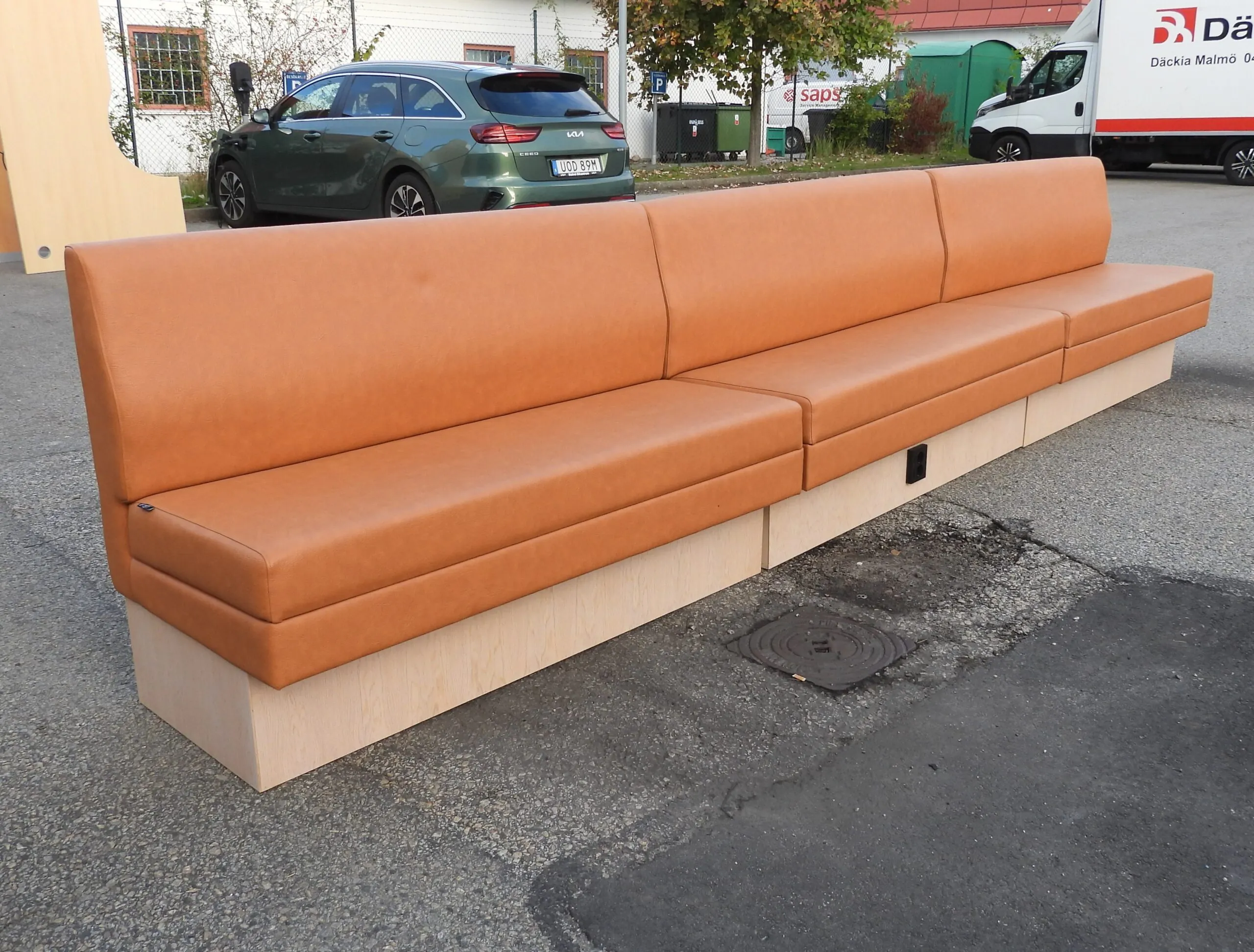 Soffa Vilax 430 Cm Brunt Läder