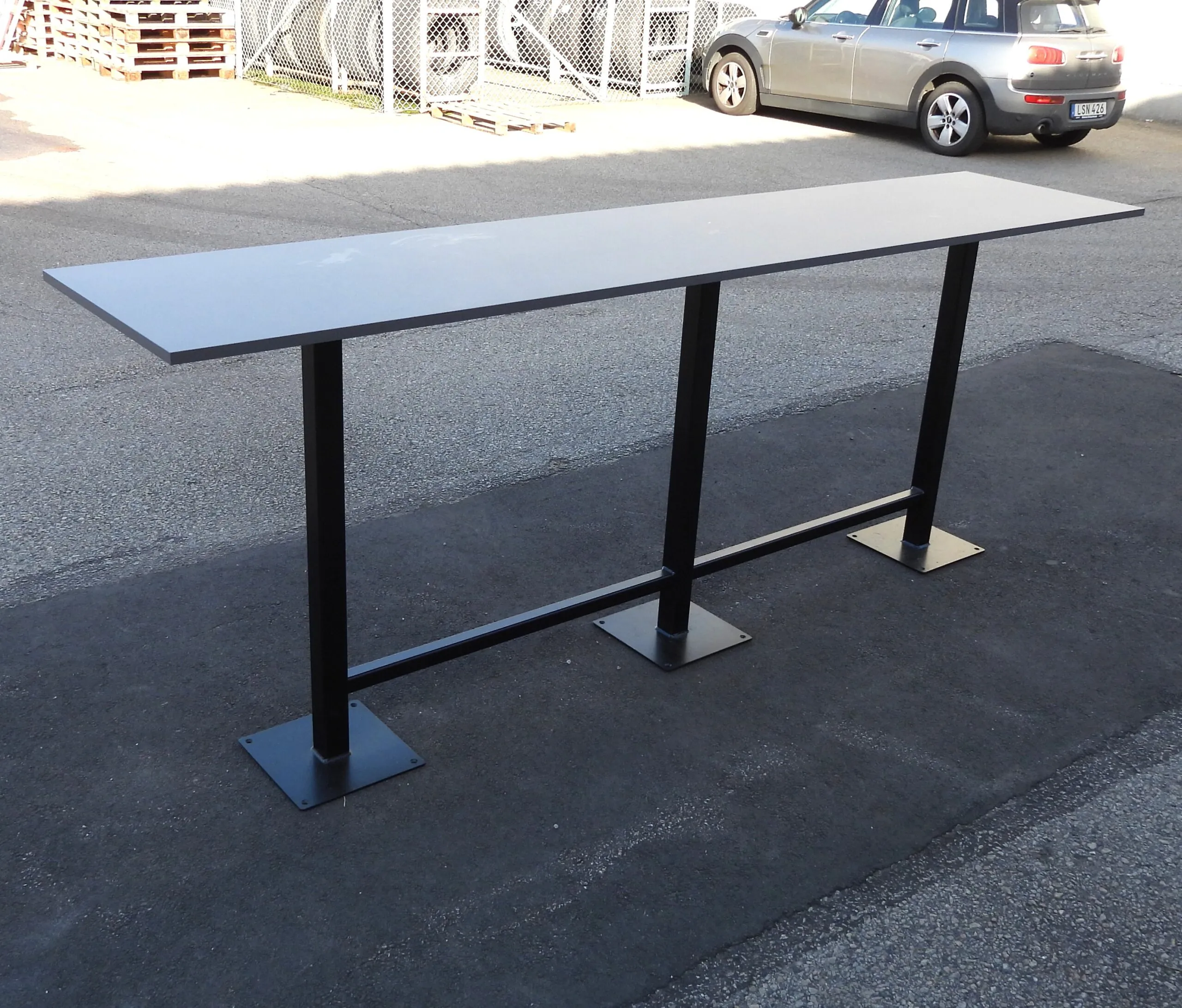 Barbord Grått/Svart 280x60Cm
