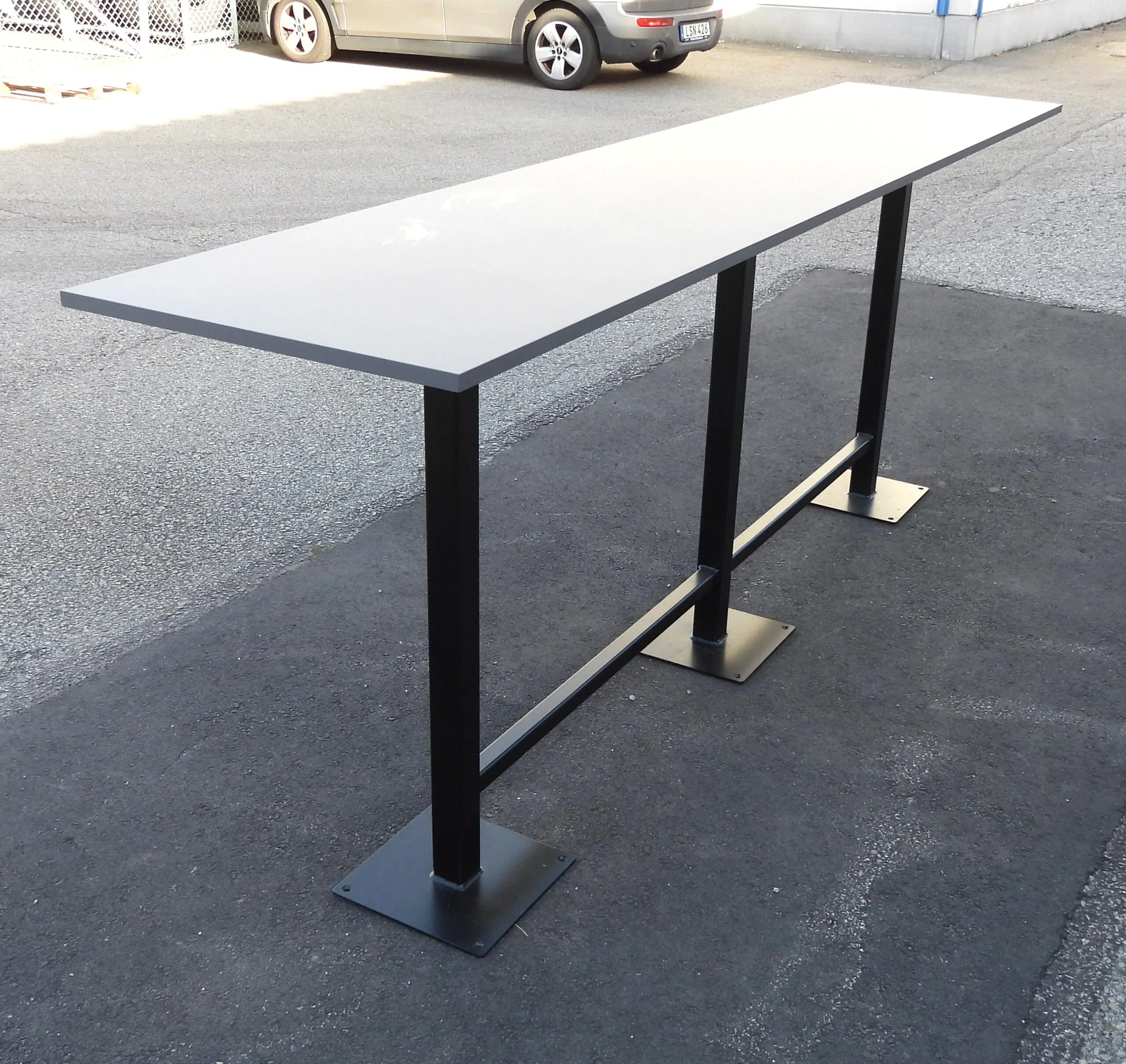 Barbord Grått/Svart 280x60Cm
