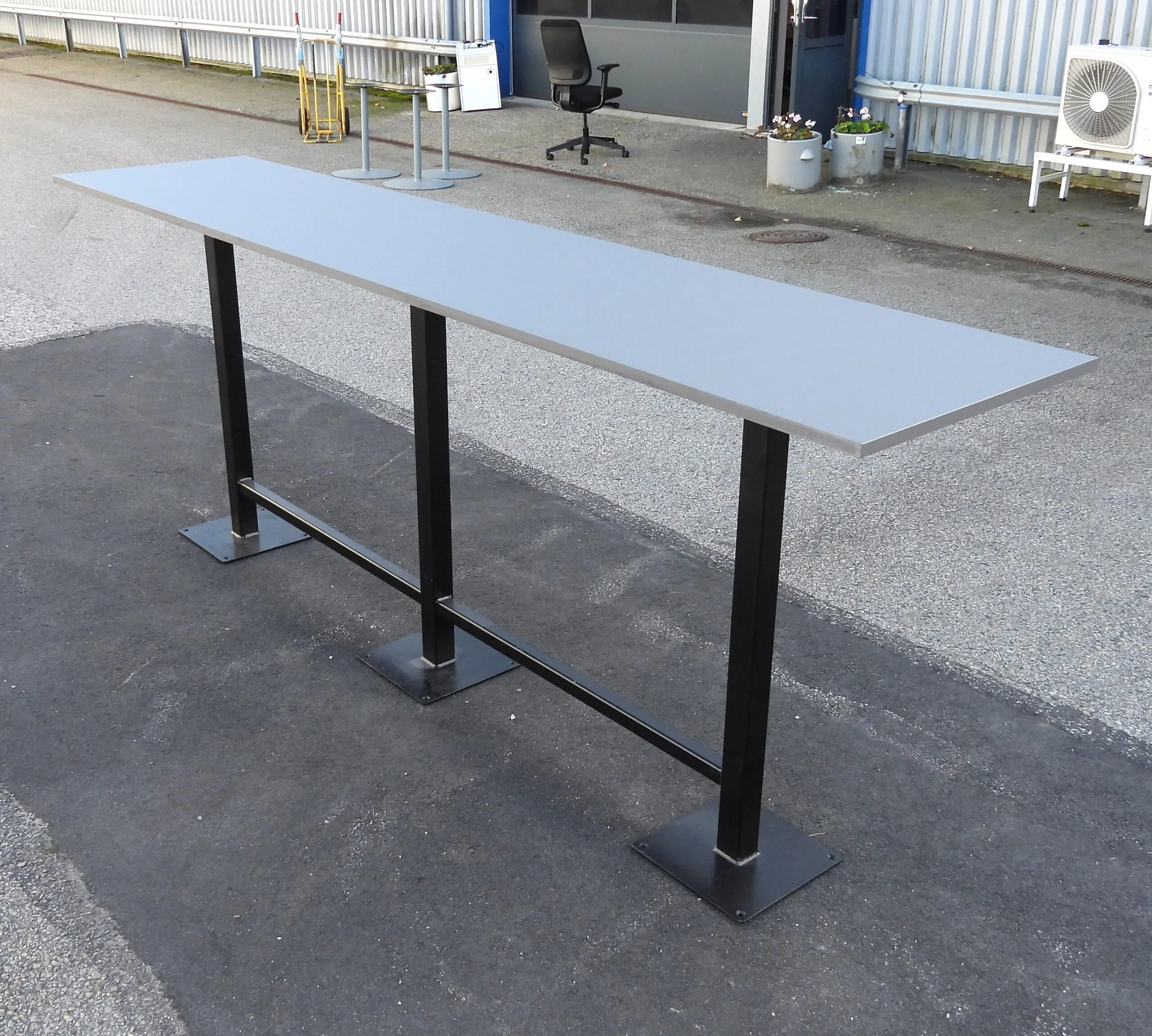 Barbord Grått/Svart 280x60Cm